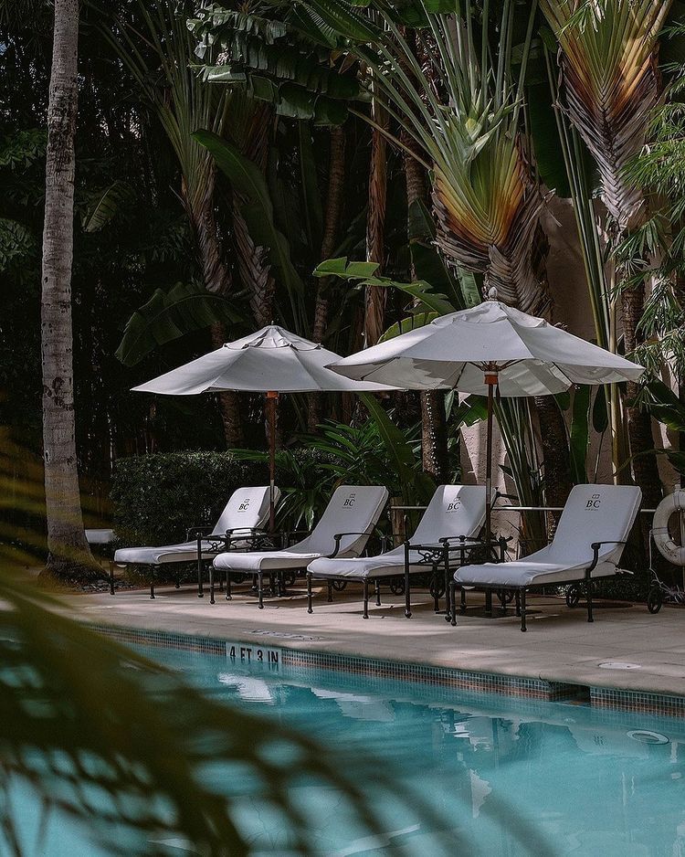 Sunbed by the outdoor pool at Brazilian Court