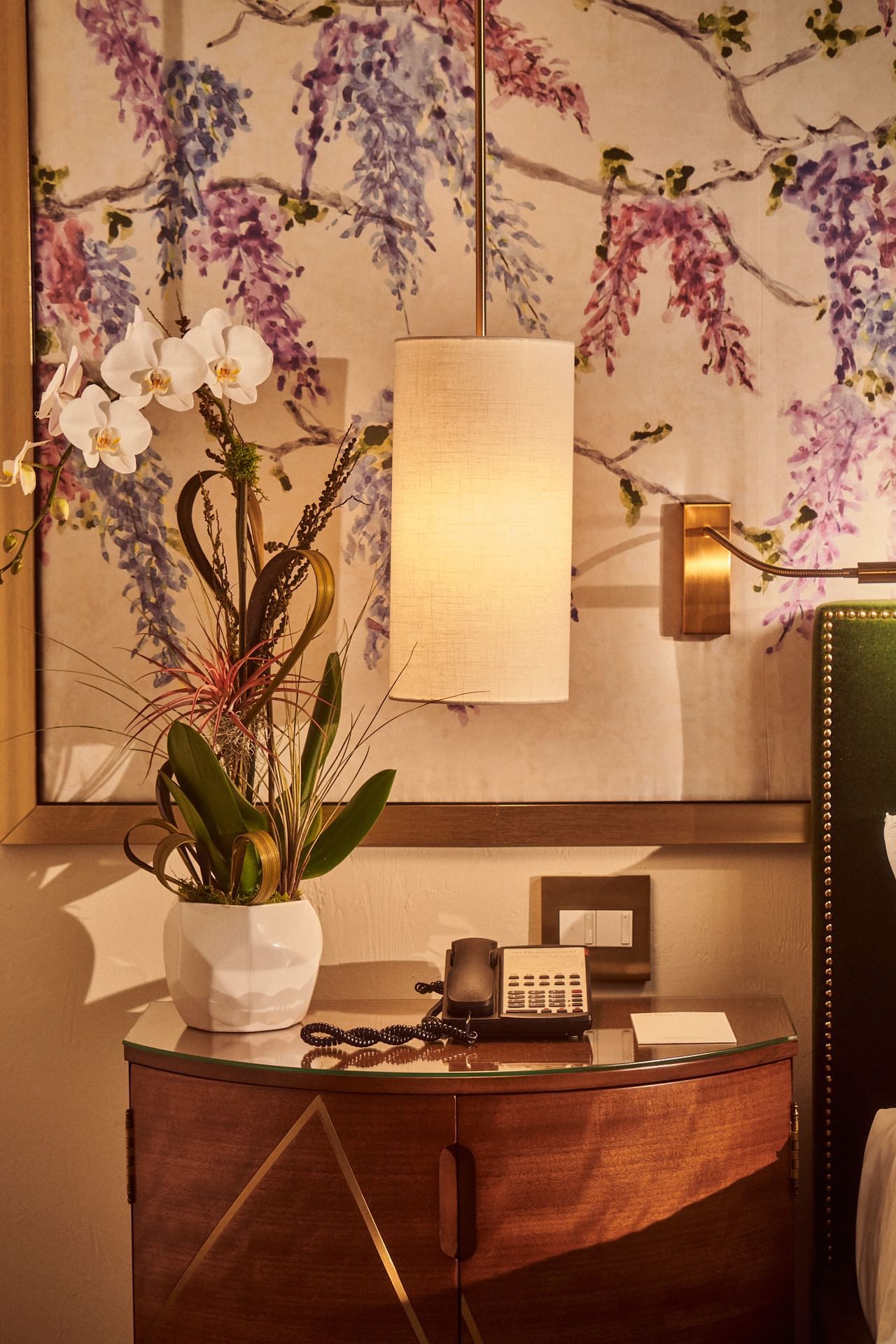 Telephone in Luxury Guestroom by Double Beds at Brazilian Court